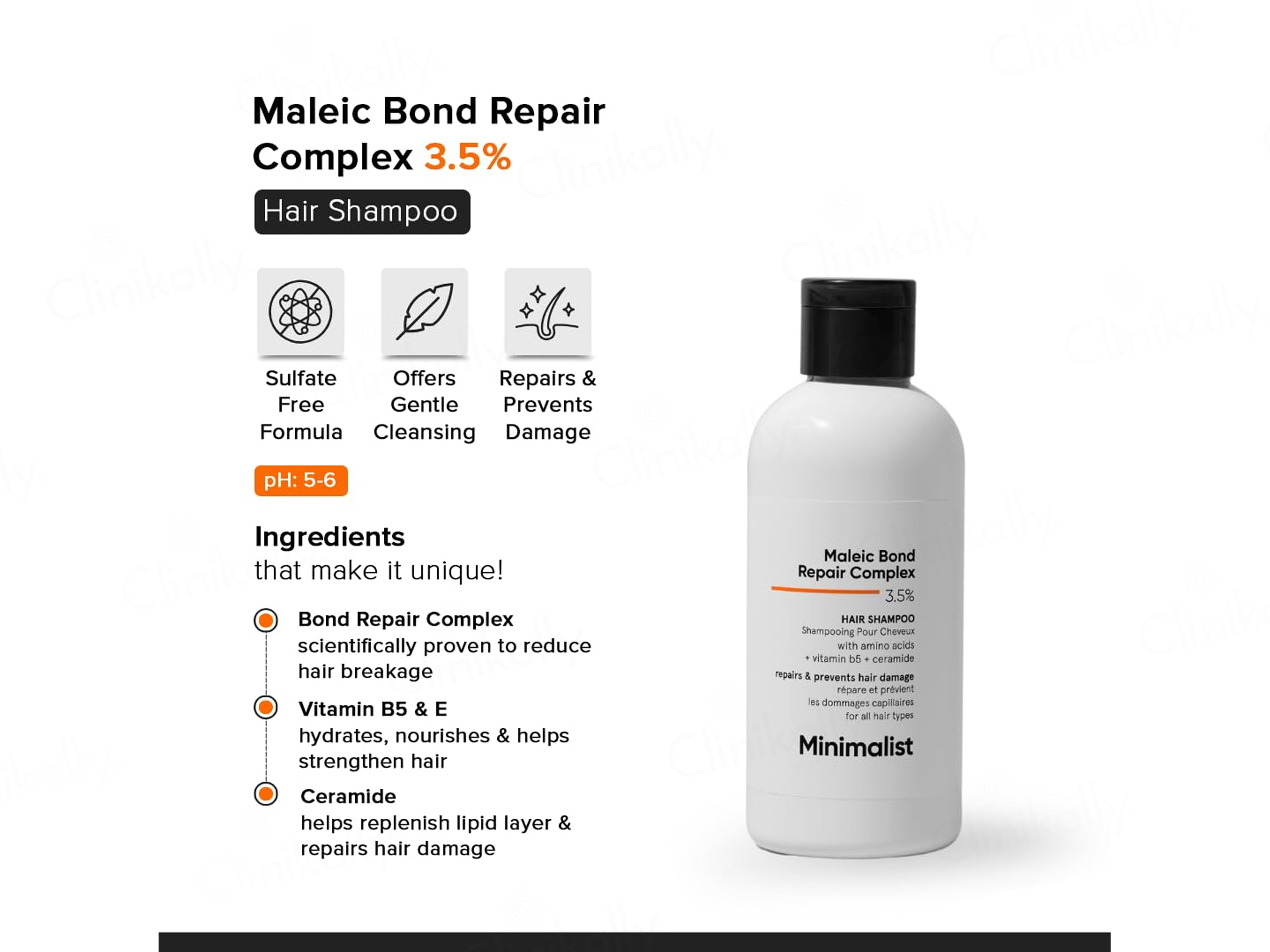 Minimalist 3.5% Maleic Bond Repair Complex Hair Shampoo
