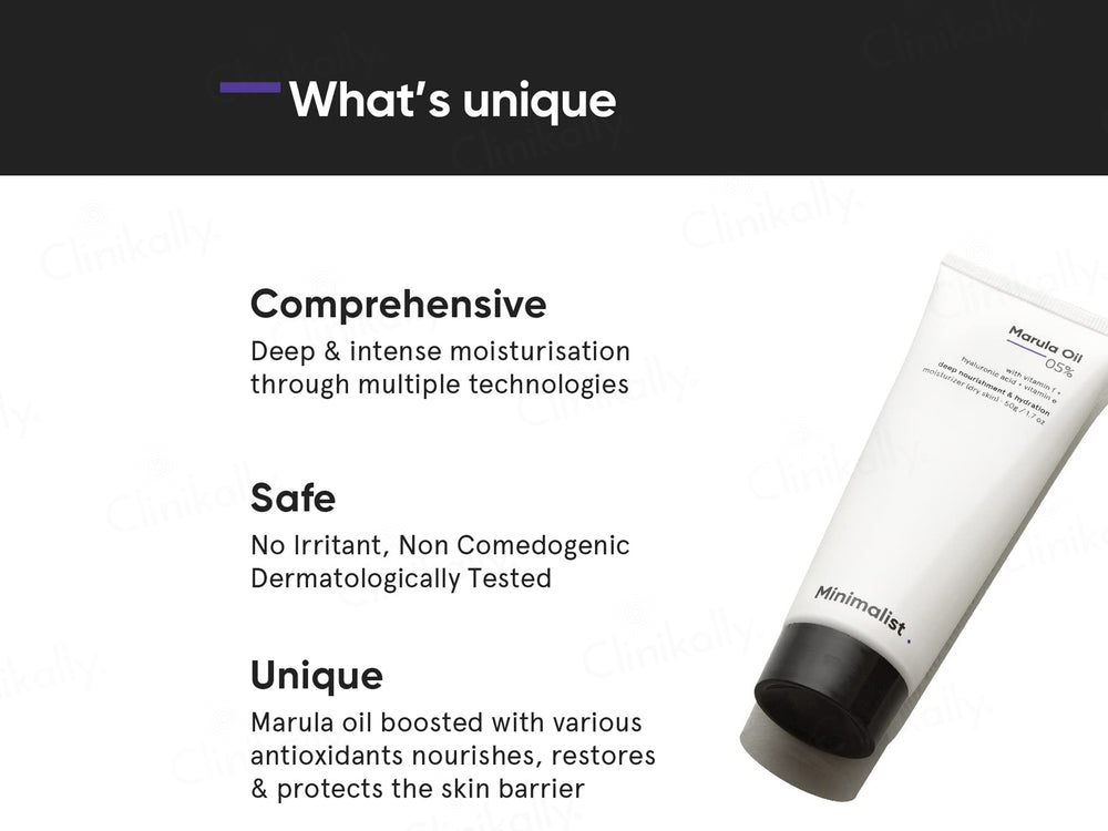 Minimalist 5% Marula Oil Moisturizer For Dry Skin