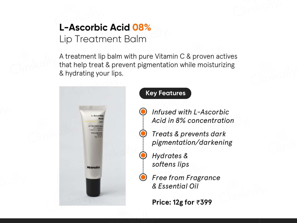 Minimalist 8% L-Ascorbic Acid Lip Treatment Balm