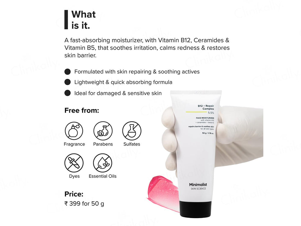 Minimalist B12 + Repair Complex 5.5% Face Moisturizer