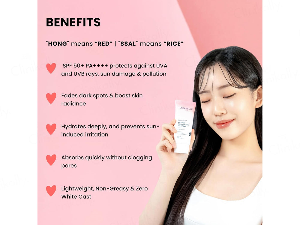 Mirabelle Korea Hong-Ssal Red Rice Tone Control Sun Cream SPF 50+ PA++++