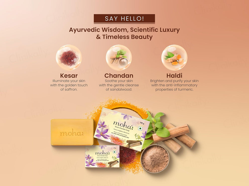 Moha: Kesar Chandan Soap (Pack Of 3)