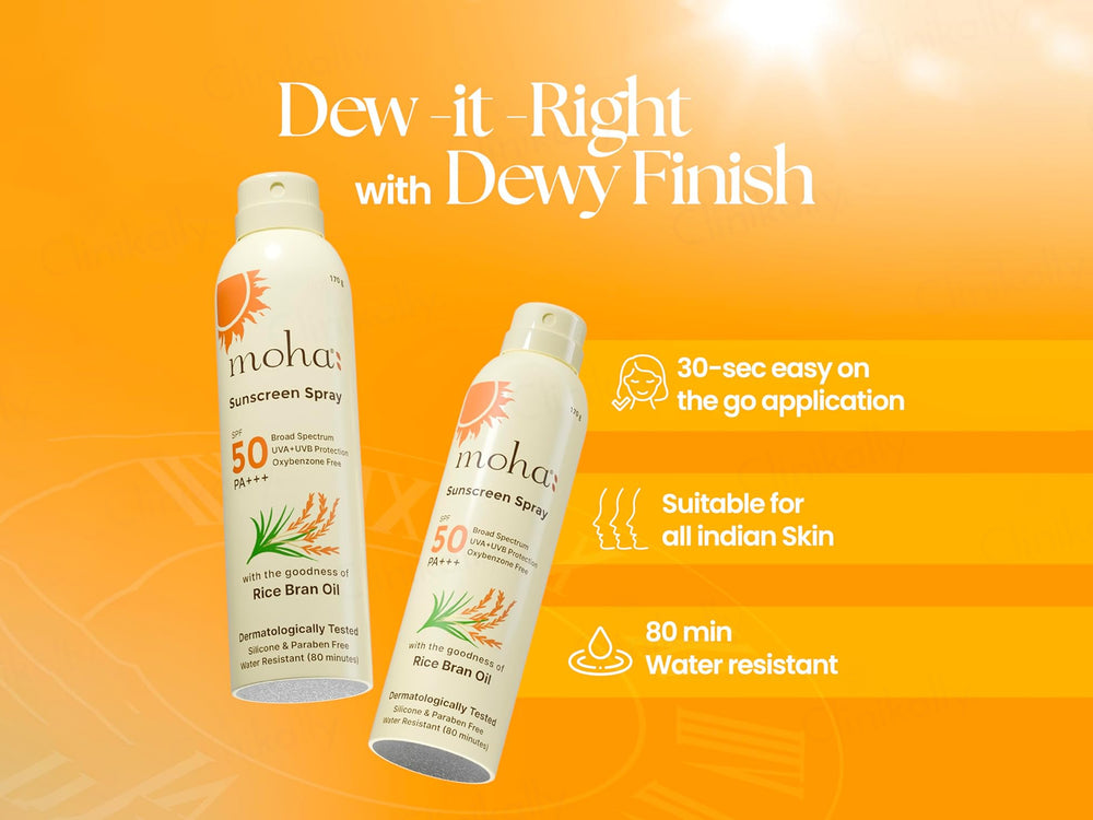 Moha: Rice Bran Oil Sunscreen Spray SPF 50 PA++++