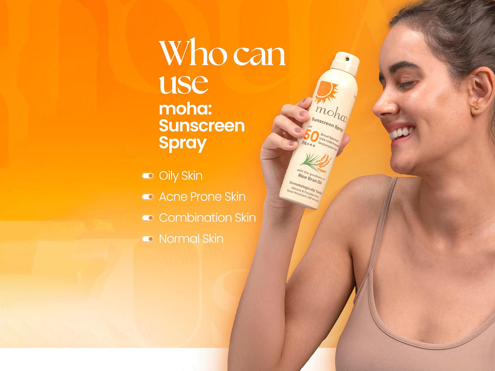 Moha: Rice Bran Oil Sunscreen Spray SPF 50 PA++++
