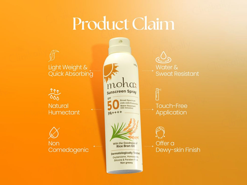 Moha: Rice Bran Oil Sunscreen Spray SPF 50 PA++++