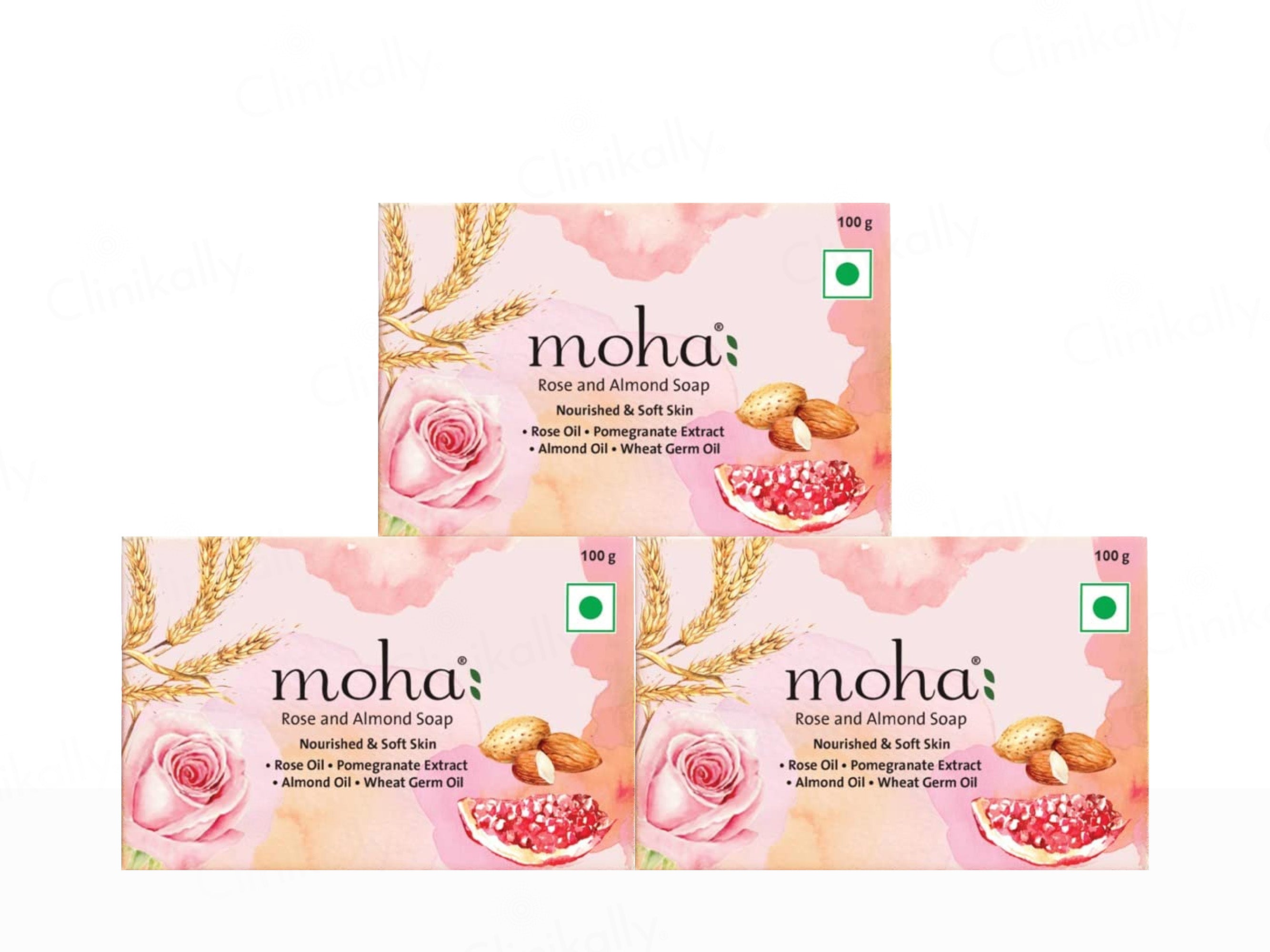 Moha: Rose & Almond Soap (Pack Of 3)