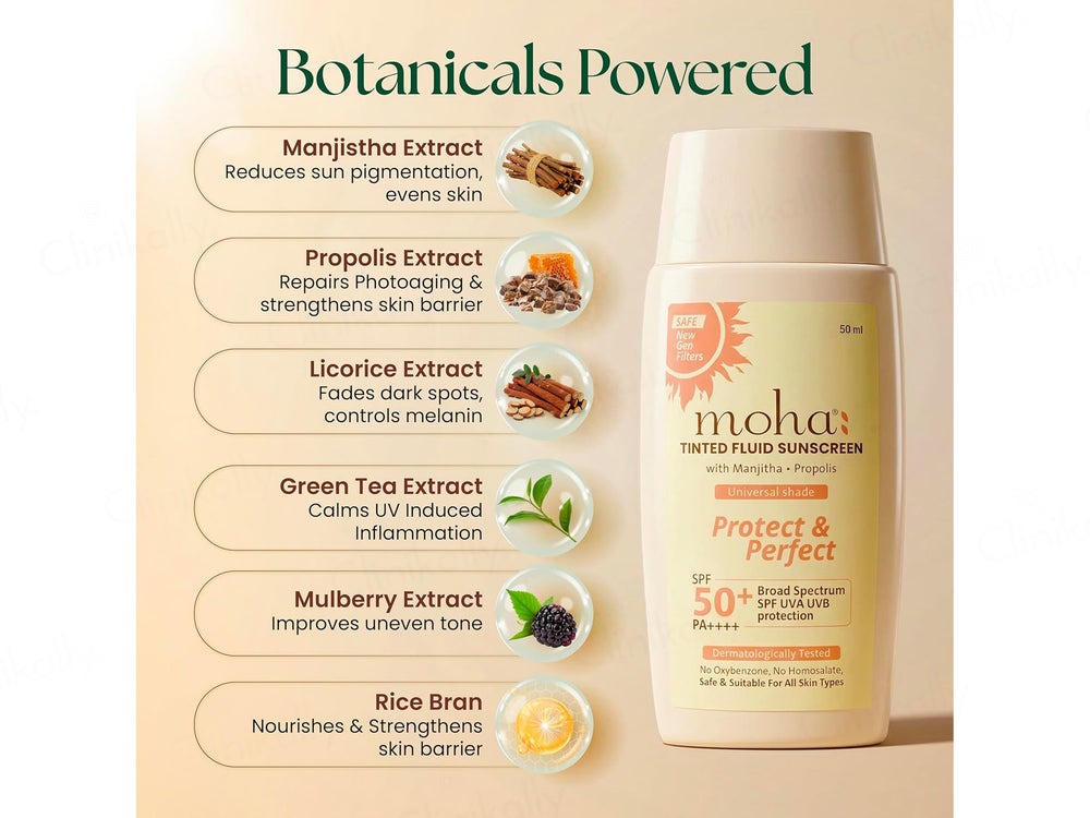 Moha: Tinted Fluid Sunscreen SPF 50+ PA++++ (Universal Shade)