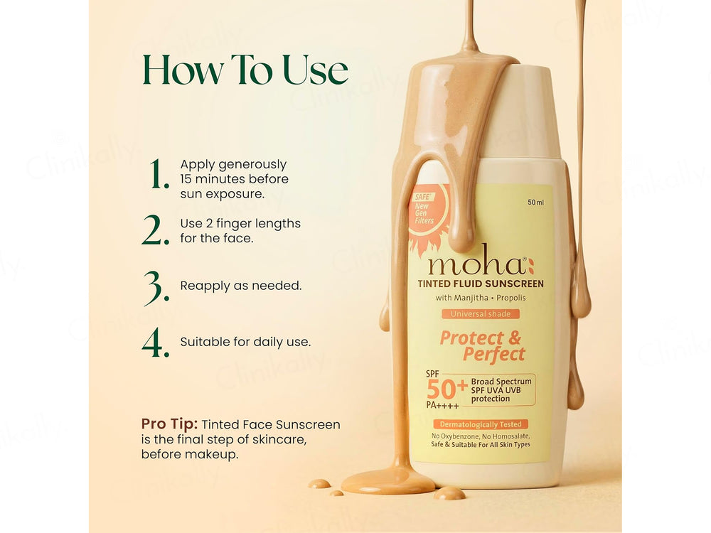 Moha: Tinted Fluid Sunscreen SPF 50+ PA++++ (Universal Shade)