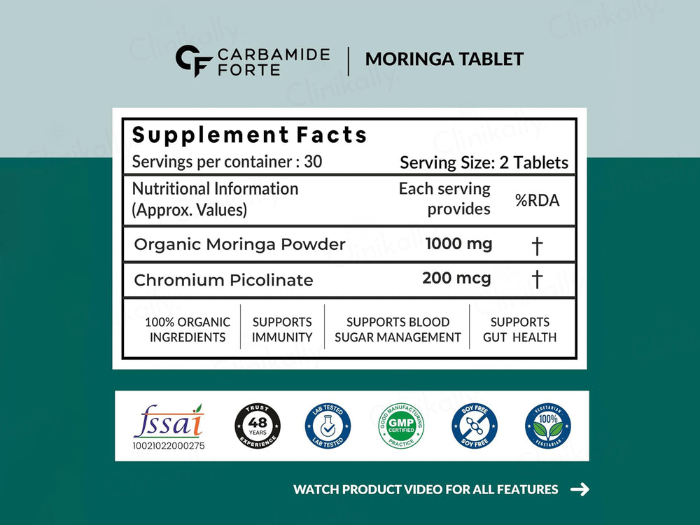 Carbamide Forte Organic Moringa 1000mg Tablet