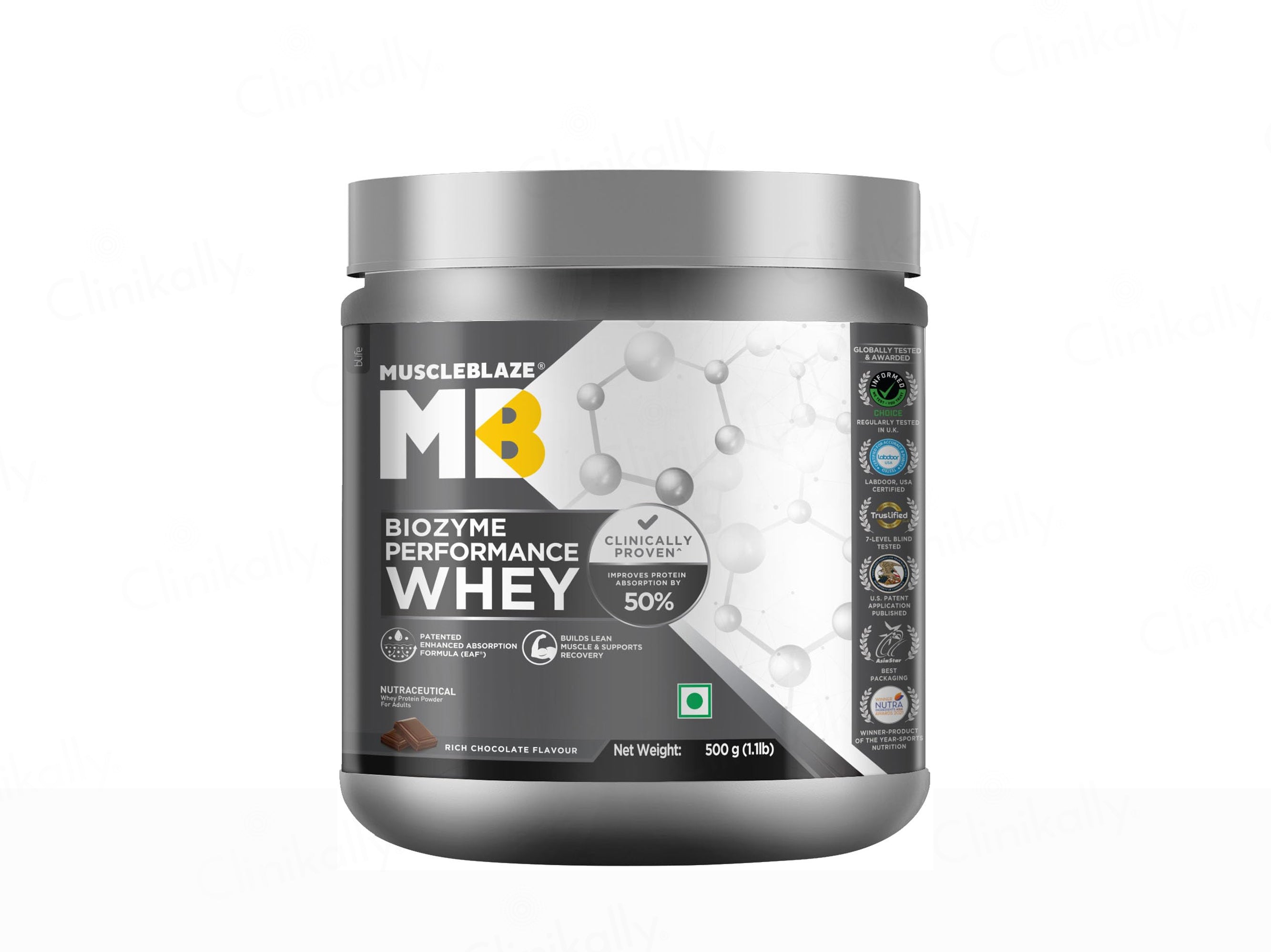 MuscleBlaze Biozyme Performance Whey Nutraceutical Powder - Rich Chocolate Flavour