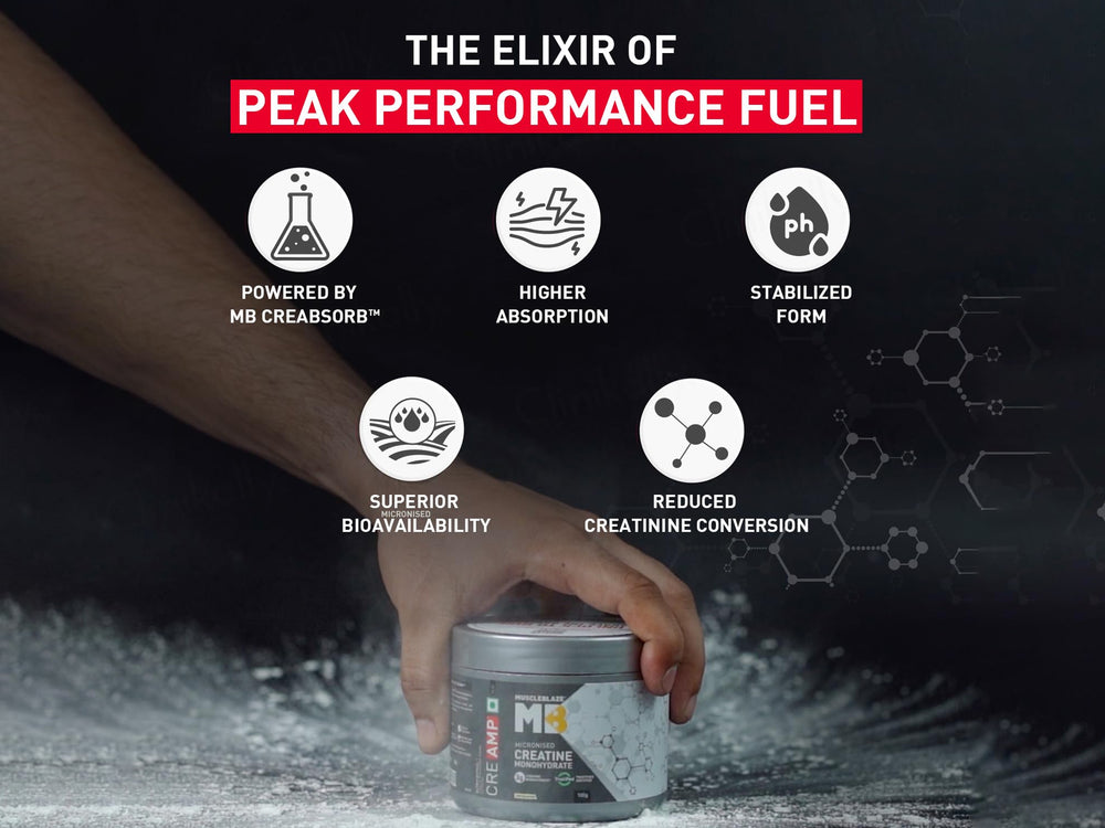 MuscleBlaze CreAMP Micronised Creatine Monohydrate Nutraceutical Powder - Unflavoured