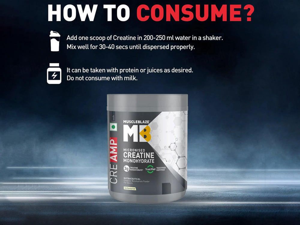 MuscleBlaze CreAMP Micronised Creatine Monohydrate Nutraceutical Powder - Unflavoured