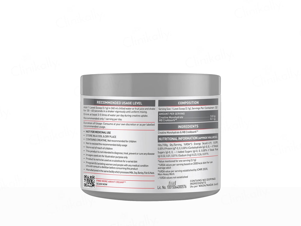 MuscleBlaze CreAMP Micronised Creatine Monohydrate Nutraceutical Powder - Unflavoured