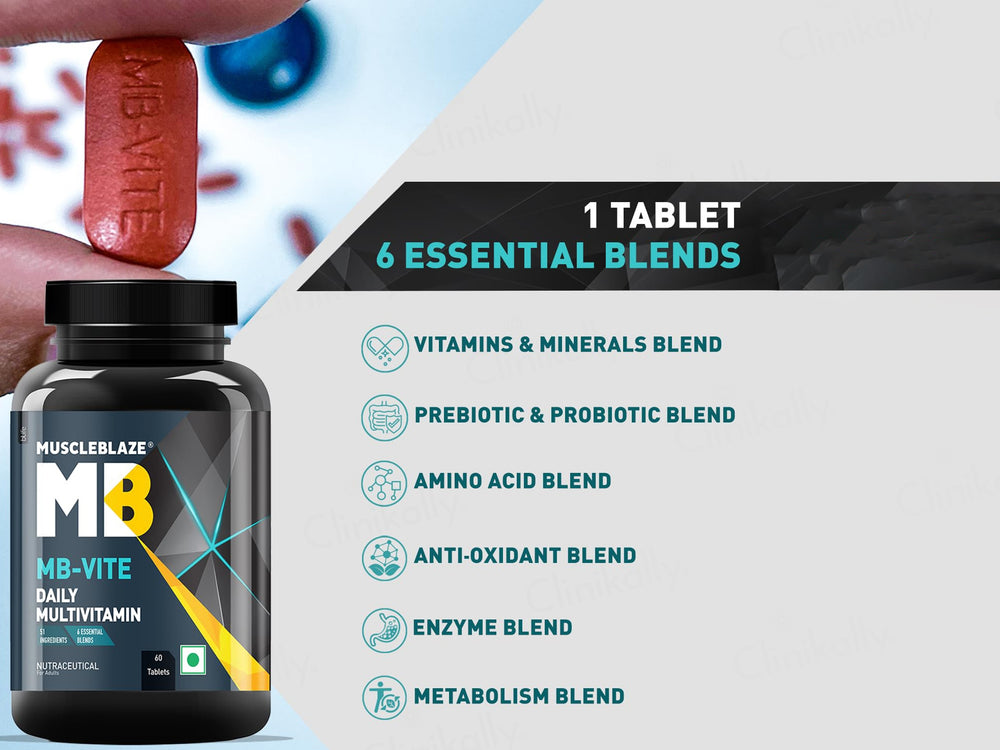 MuscleBlaze MB-Vite Daily Multivitamin Nutraceutical Tablet For Adults