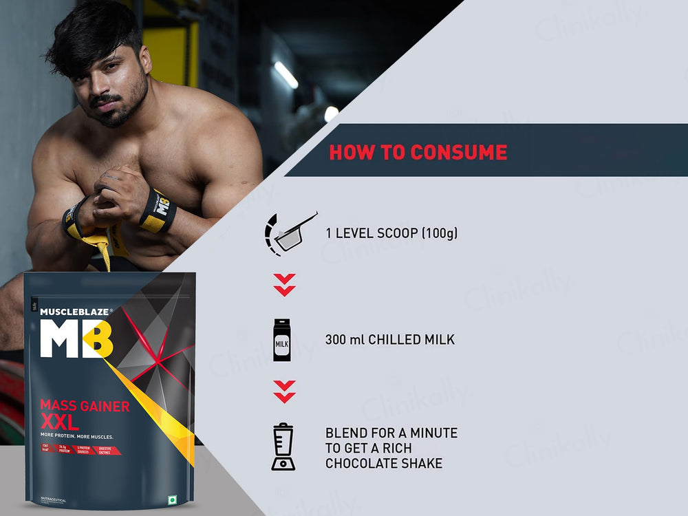 MuscleBlaze Mass Gainer XXL Nutraceutical Powder - Chocolate Flavour