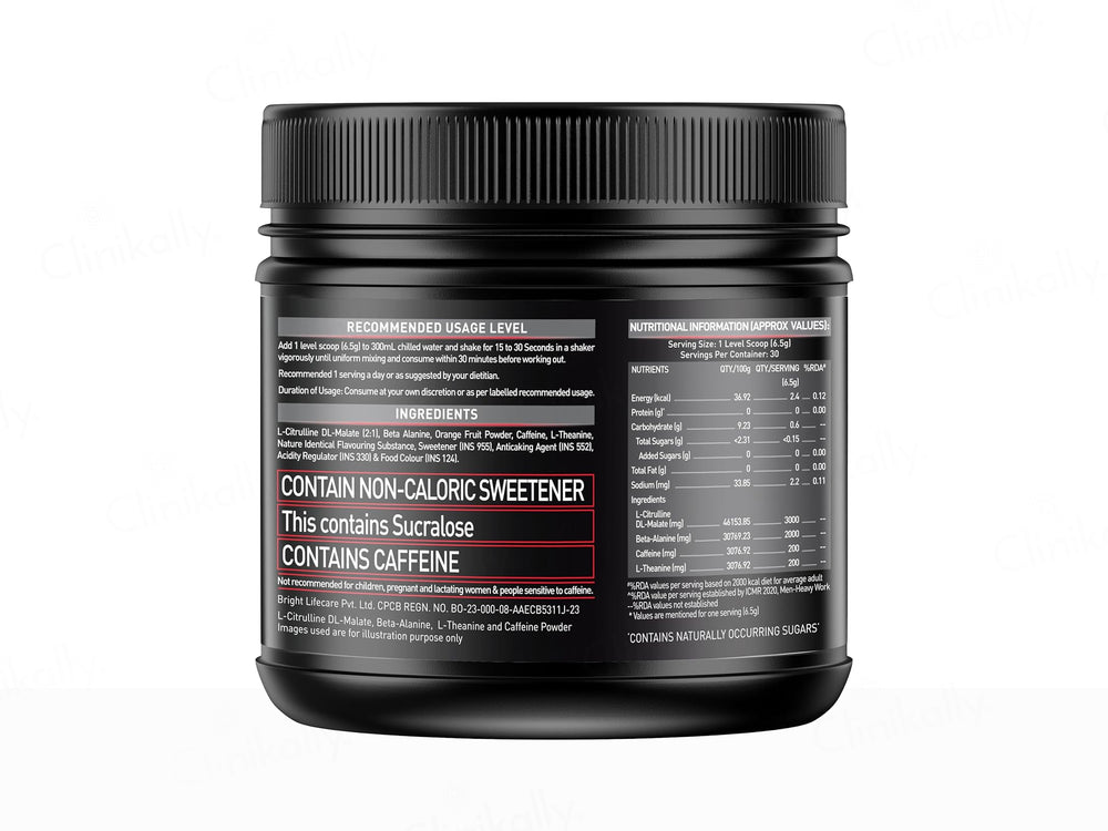 MuscleBlaze Pre-Workout 200 Xtreme Nutraceutical Powder - Fruit Punch Flavour