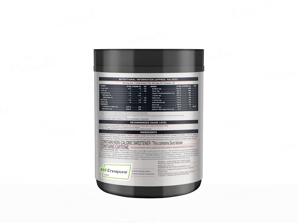 MuscleBlaze Pre-Workout Wrathx Nutraceutical Powder - Fruit Fury Flavour
