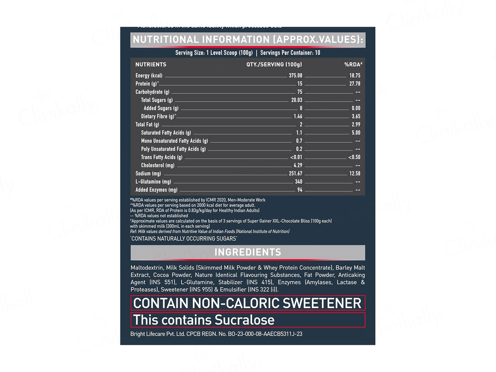 MuscleBlaze Super Gainer XXL Nutraceutical Powder - Chocolate Flavour