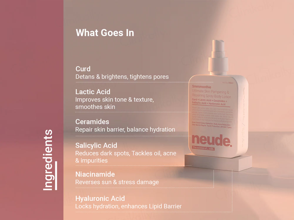 Neude Smmmoothie Ultimate Skin Pampering & Repairing Spray Body Lotion
