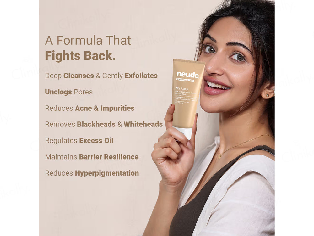 Neude Zits Away Milk Probiotic Acne Control Gel Face Wash