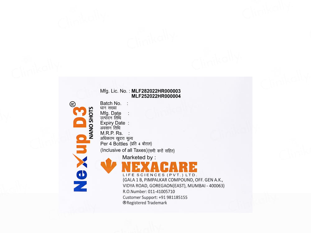 Nexup D3 Nano Shots Oral Solution - Orange Flavour