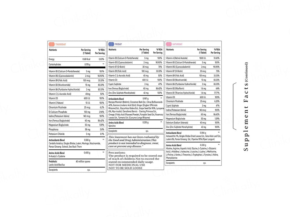 Nourrir Cyclical Therapy Hair Supplement Tablet For Women