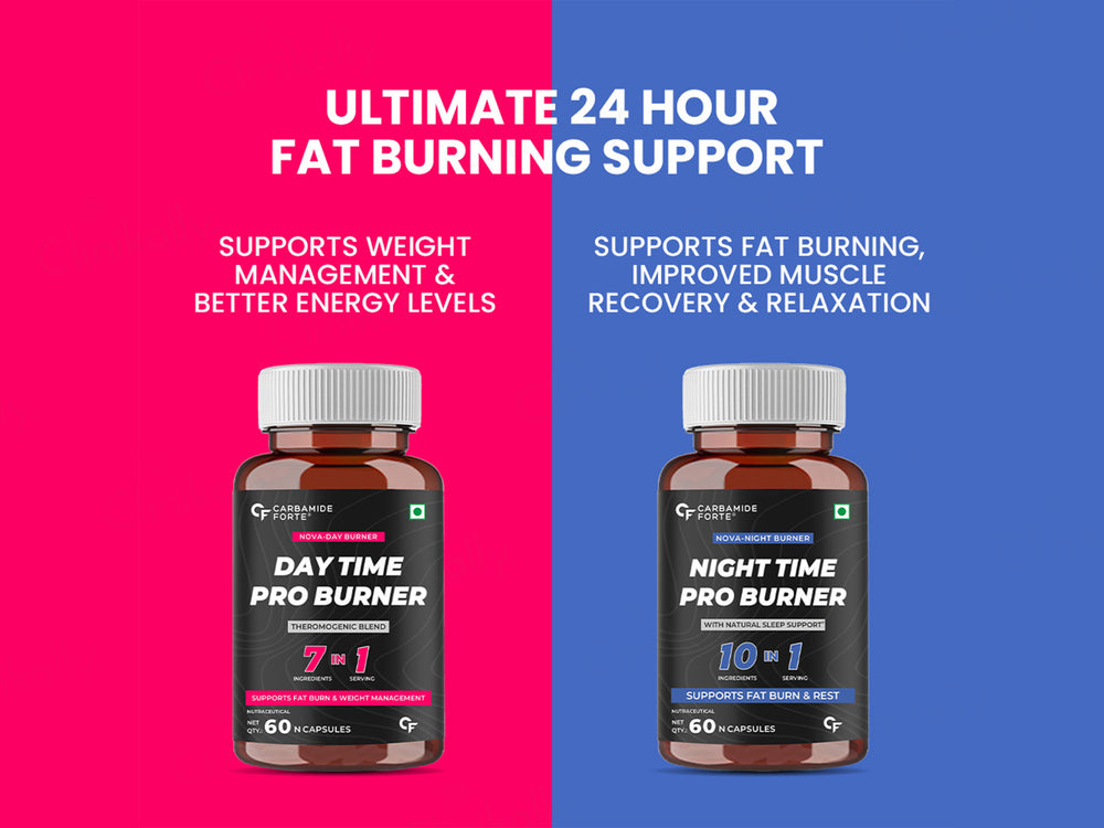 Carbamide Forte Night Time & Day Time Pro Fat Burner Capsule Kit Combo Pack