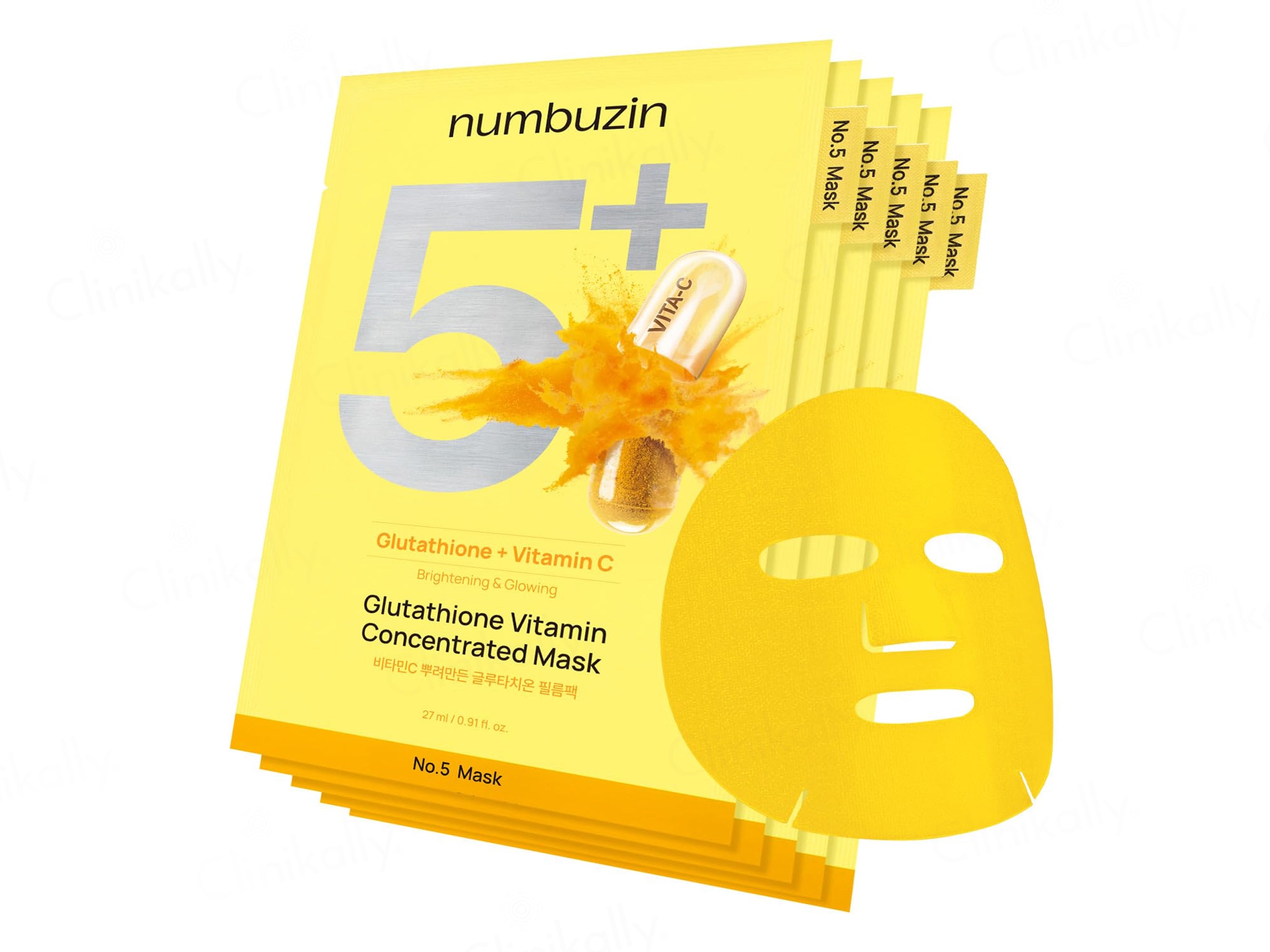 Numbuzin No.5+ Glutathione + Vitamin C Brightening & Glowing Concentrated Face Mask