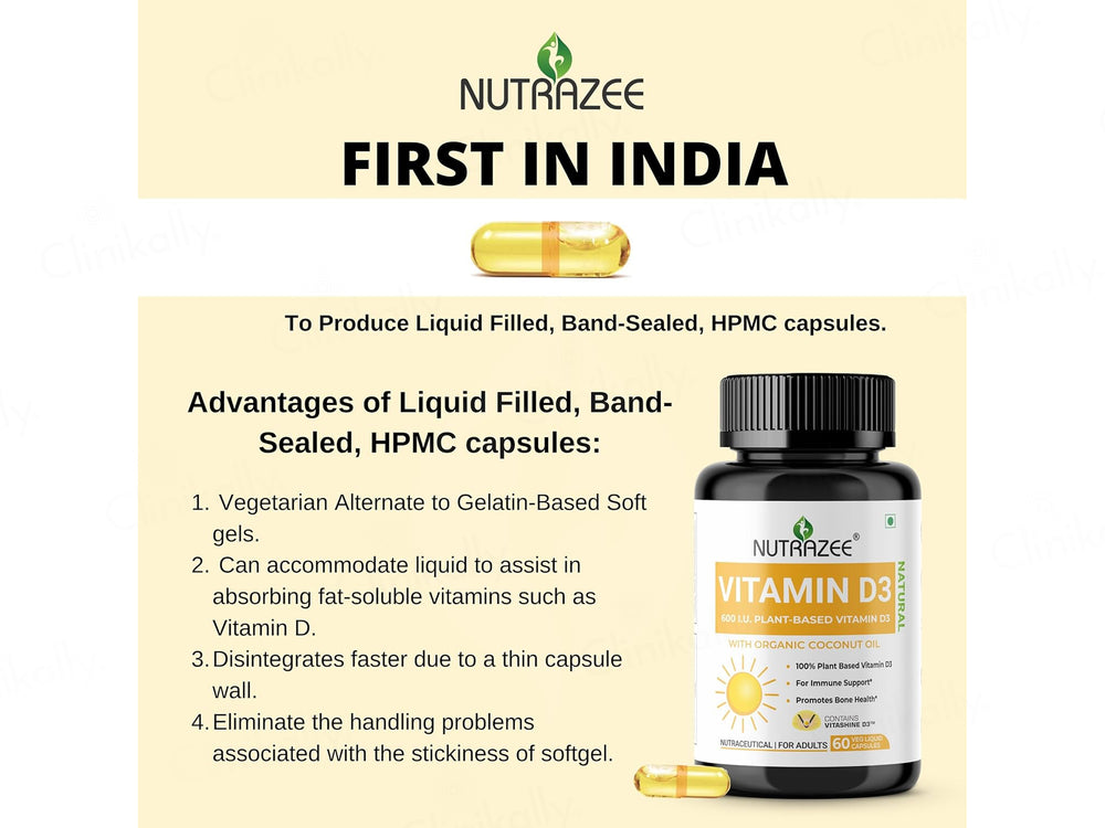 Nutrazee Plant-Based Vitamin D3 Veg Capsule
