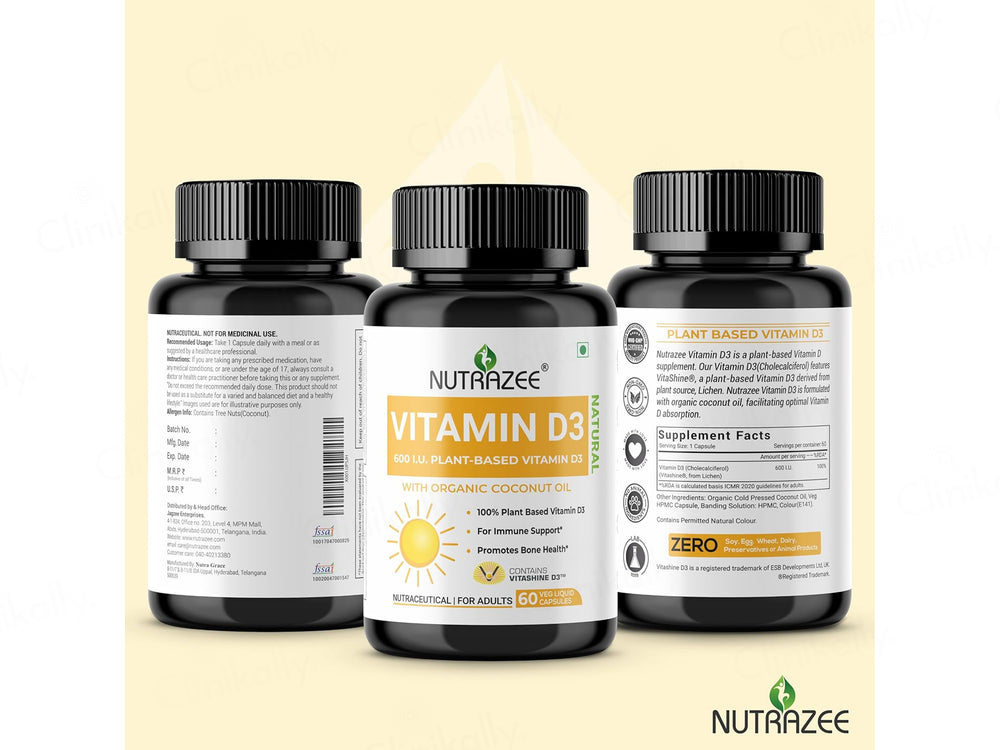 Nutrazee Plant-Based Vitamin D3 Veg Capsule