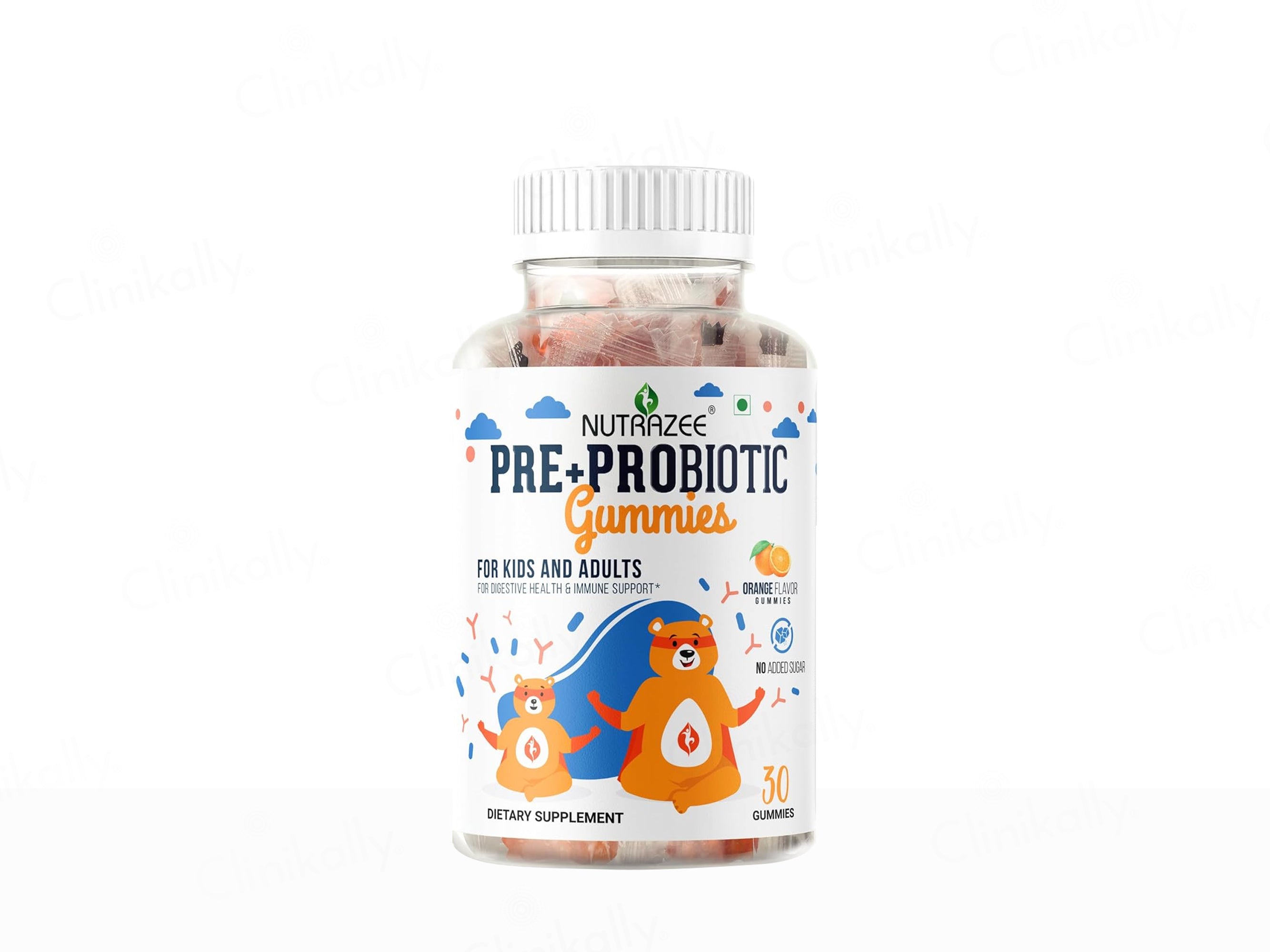 Nutrazee Pre + Probiotic Gummies For Kids & Adults - Orange Flavor