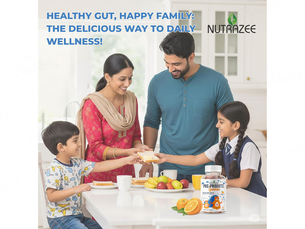 Nutrazee Pre + Probiotic Gummies For Kids & Adults - Orange Flavor