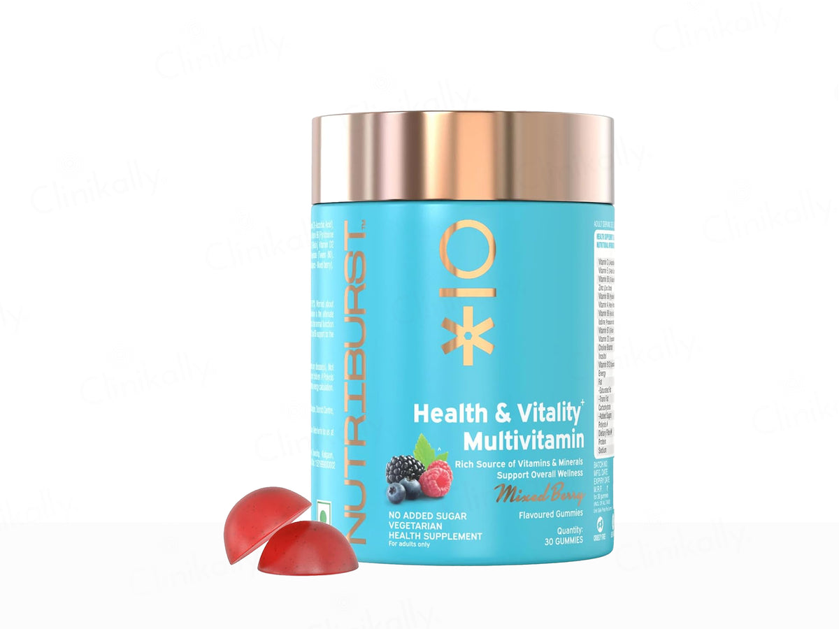 Nutriburst Health & Vitality Multivitamin Health Supplement Gummies - Mixed Berry Flavour