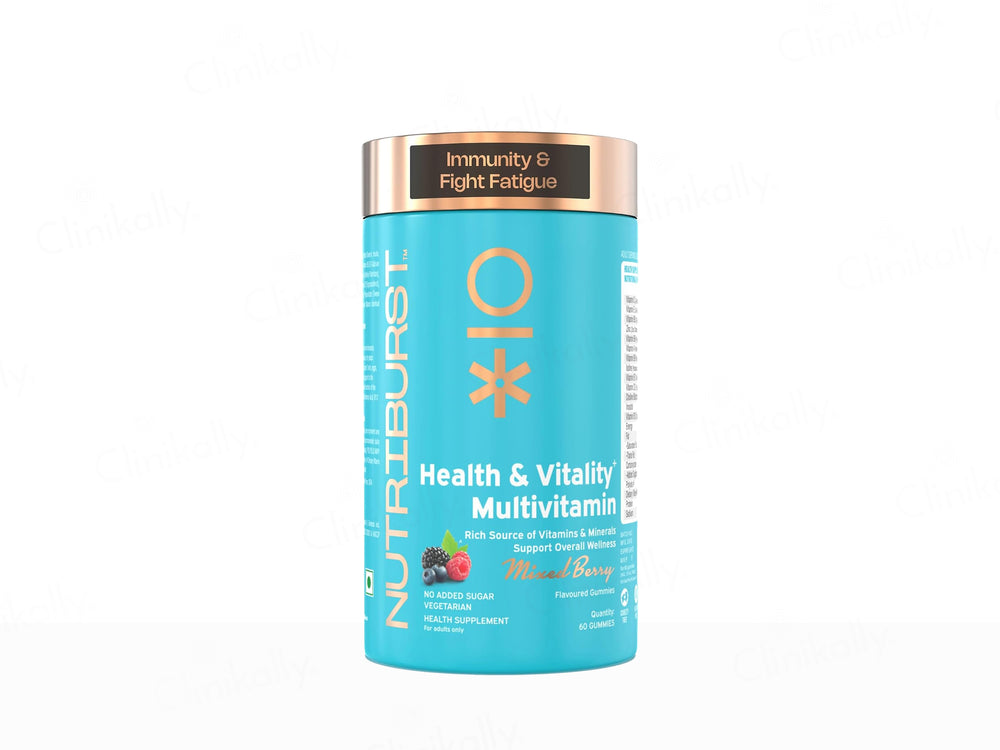 Nutriburst Health & Vitality Multivitamin Health Supplement Gummies - Mixed Berry Flavour