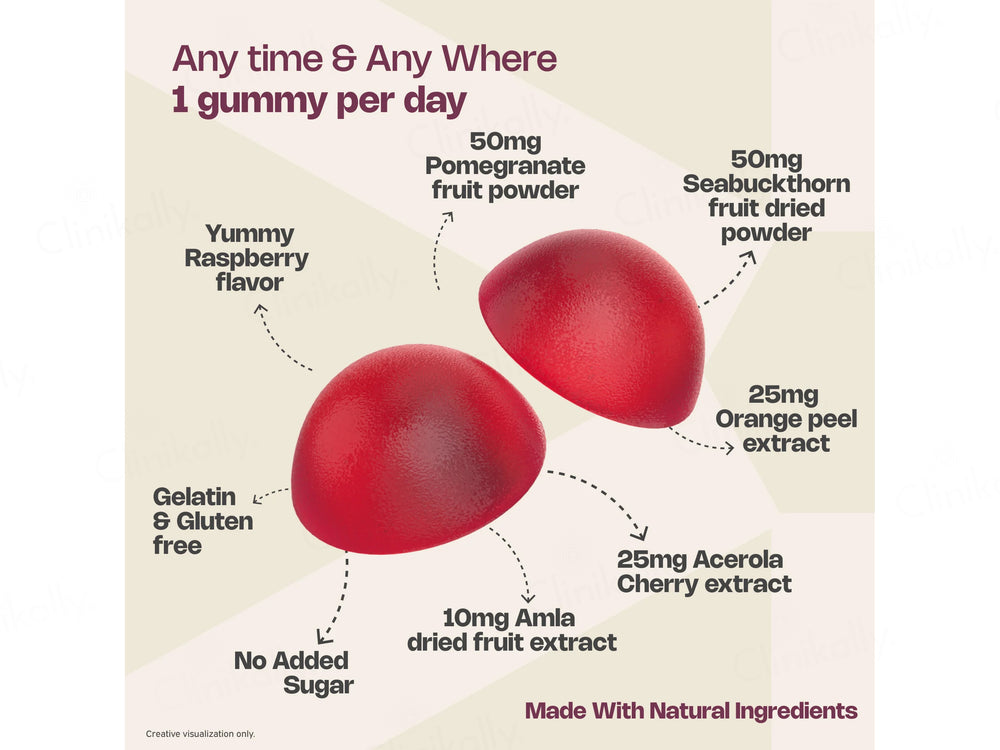 Nutriburst True Radiance Collagen Nutraceutical Gummies - Raspberry Flavour
