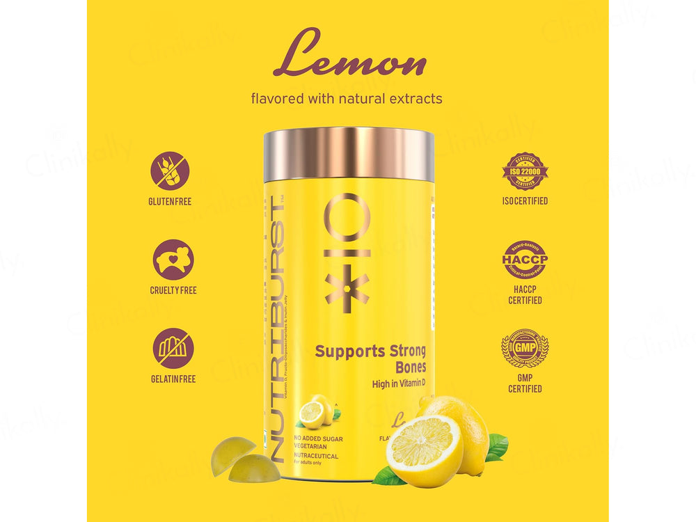 Nutriburst Support Strong Bones Nutraceutical Gummies - Lemon Flavour