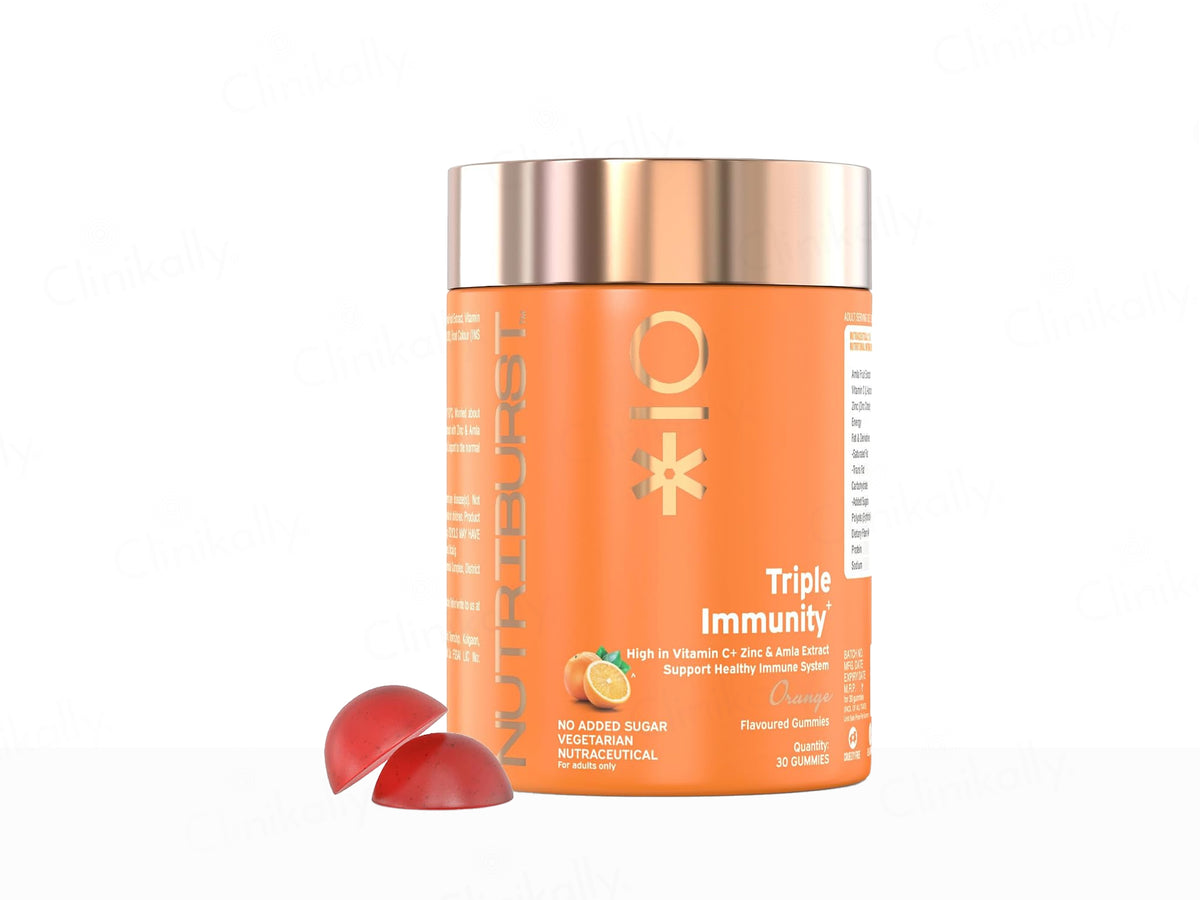 Nutriburst Triple Immunity Nutraceutical Gummies - Orange Flavour