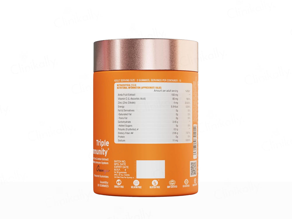 Nutriburst Triple Immunity Nutraceutical Gummies - Orange Flavour