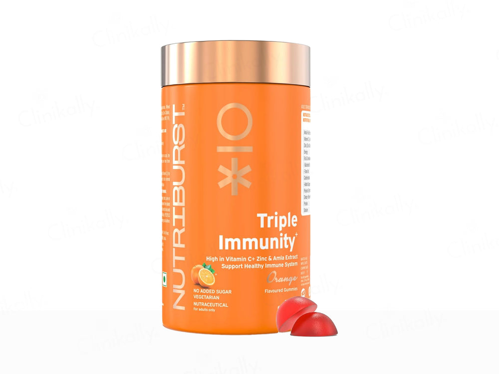 Nutriburst Triple Immunity Nutraceutical Gummies - Orange Flavour