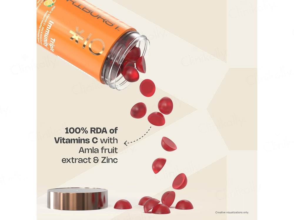 Nutriburst Triple Immunity Nutraceutical Gummies - Orange Flavour