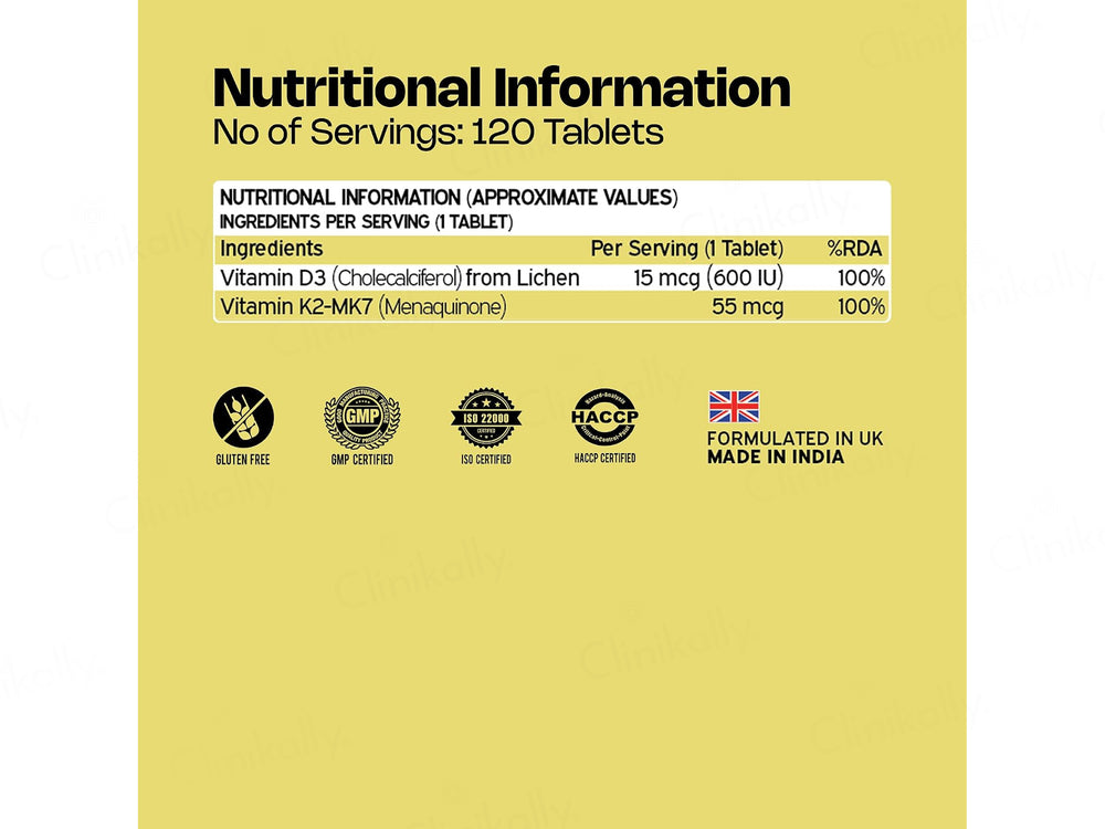 Nutriburst VIT D3 + K2 Health Supplement Tablet