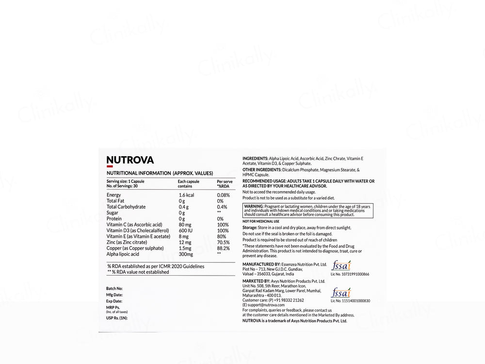 Nutrova Melatace Nutraceutical Tablet