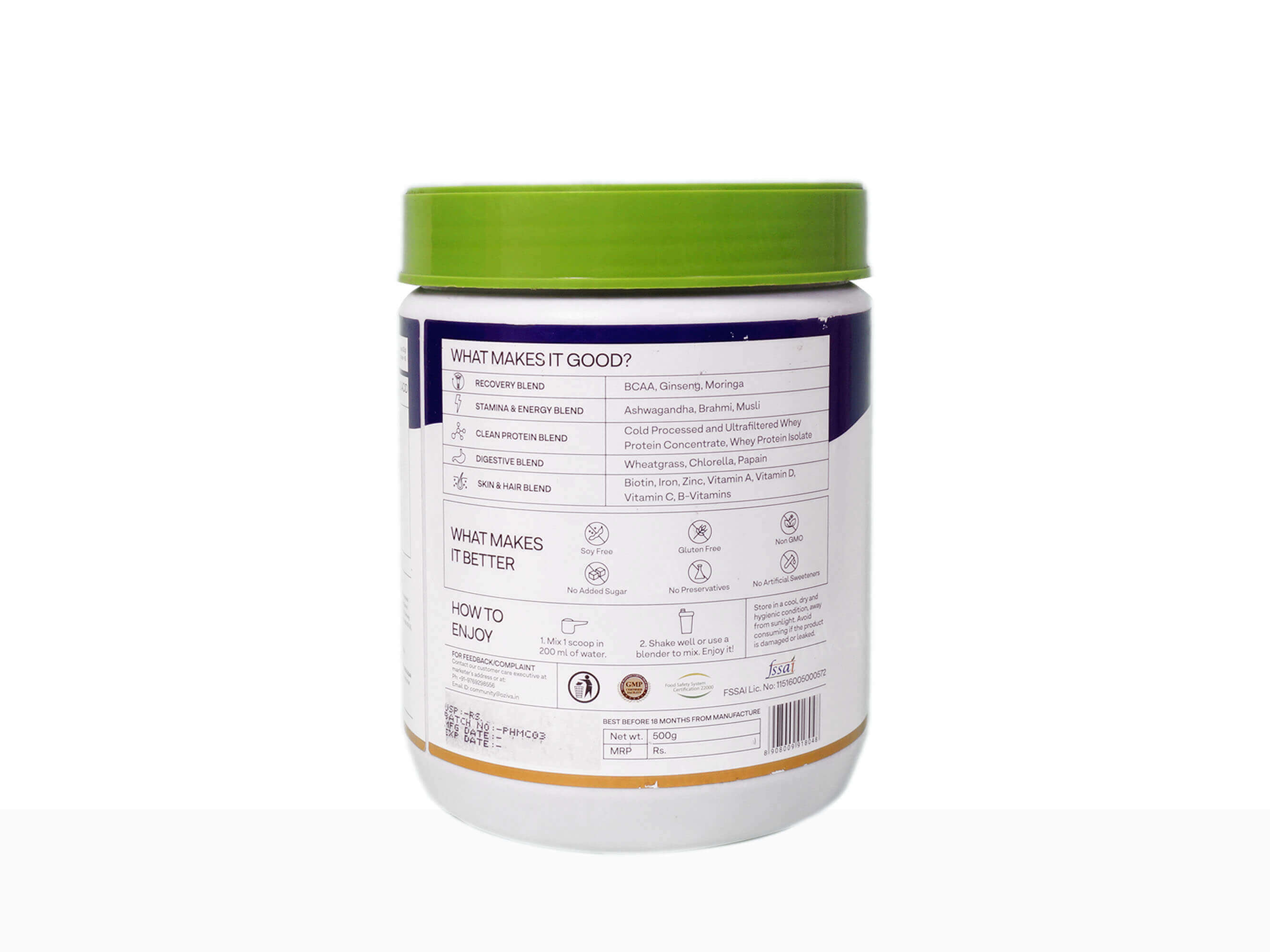 OZiva Protein & Herbs, Men, Whey Protein - Chocolate - Clinikally