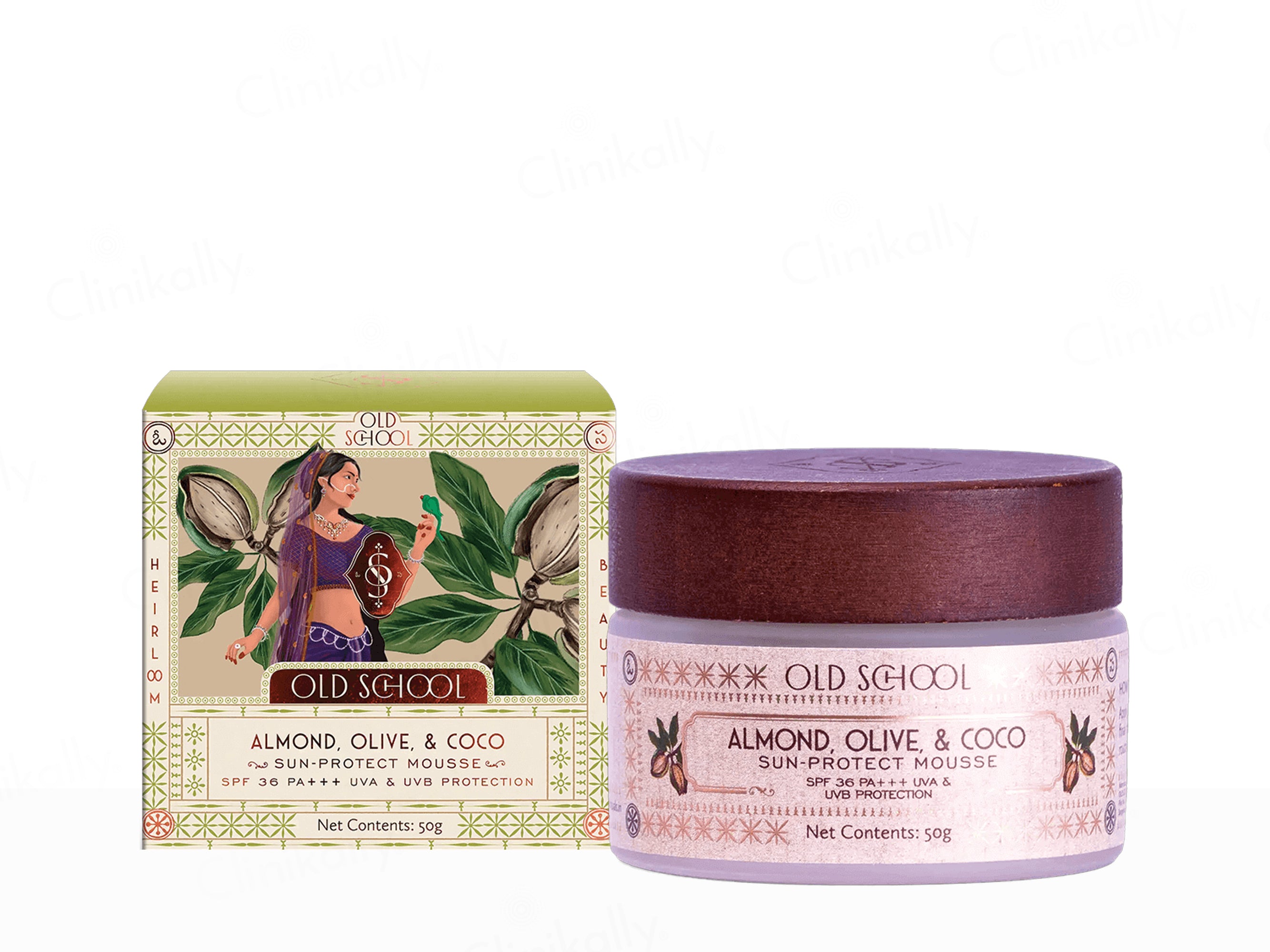 Old School Almond, Olive & Coco Sun Protect Mousse Sunscreen SPF 36 PA+++