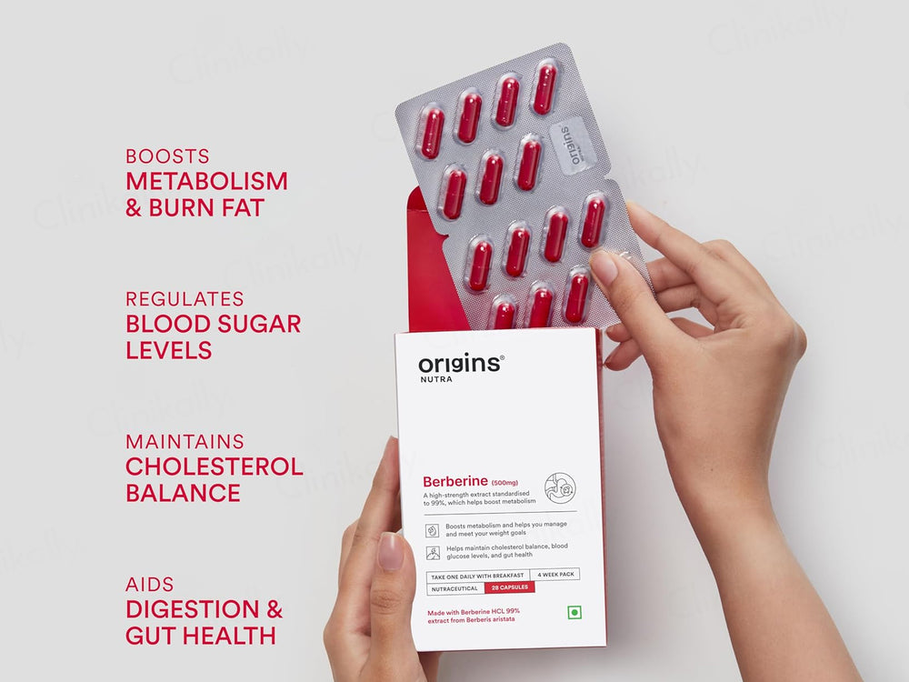 Origins Nutra Berberine 500mg Nutraceutical Veg Capsule