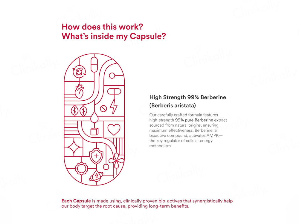 Origins Nutra Berberine 500mg Nutraceutical Veg Capsule