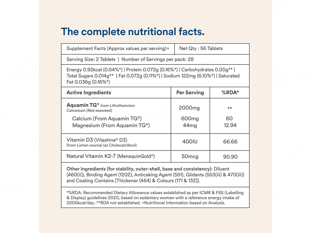 Origins Nutra Calcium + D3 + K2 Health Supplement Veg Tablet