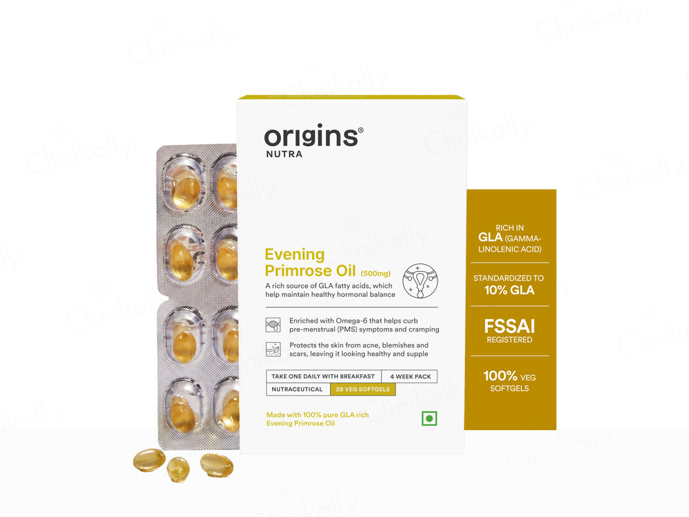 Origins Nutra Evening Primrose Oil 500mg Nutraceutical Veg Softgel Capsule