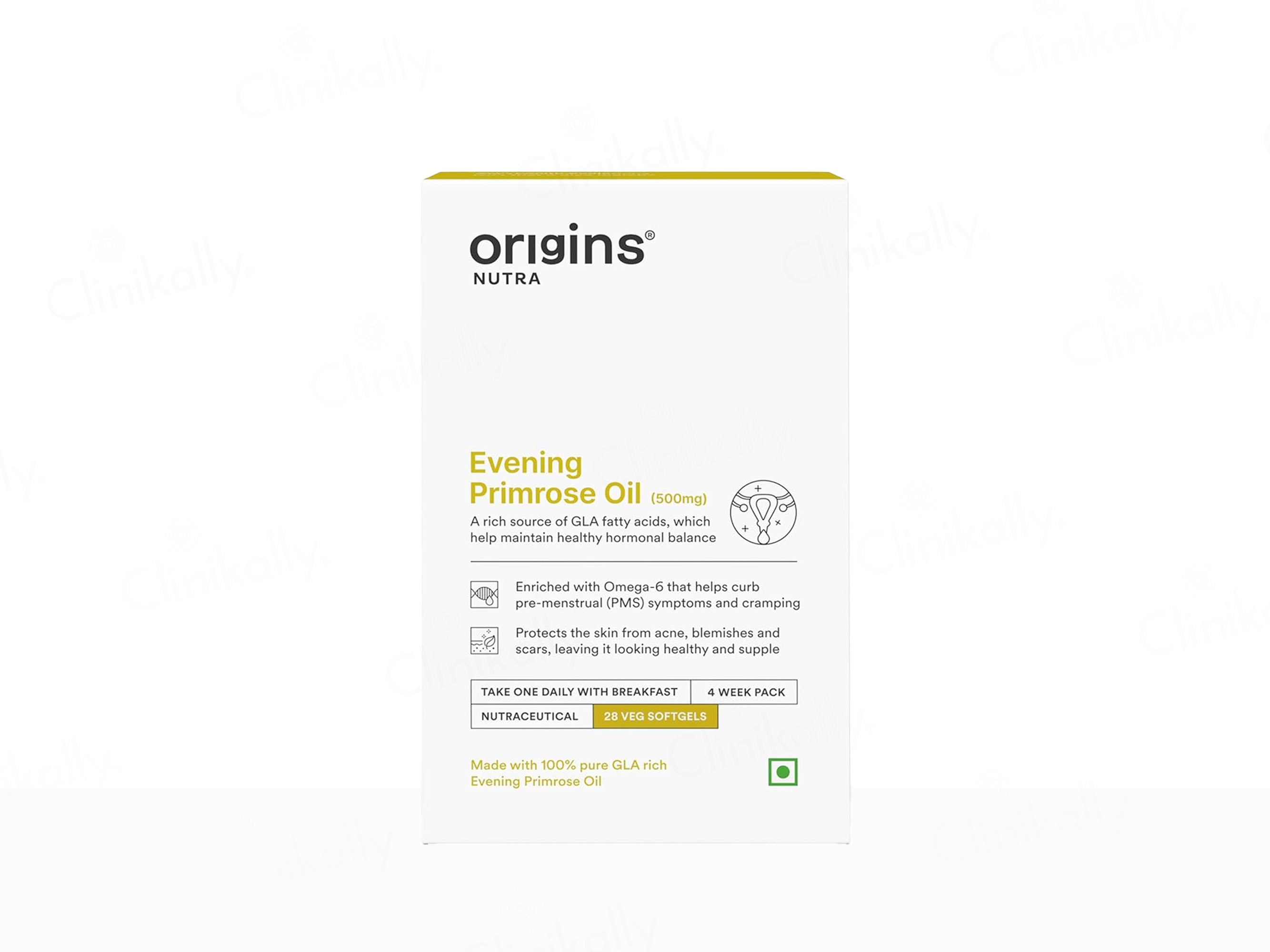Origins Nutra Evening Primrose Oil 500mg Nutraceutical Veg Softgel Capsule
