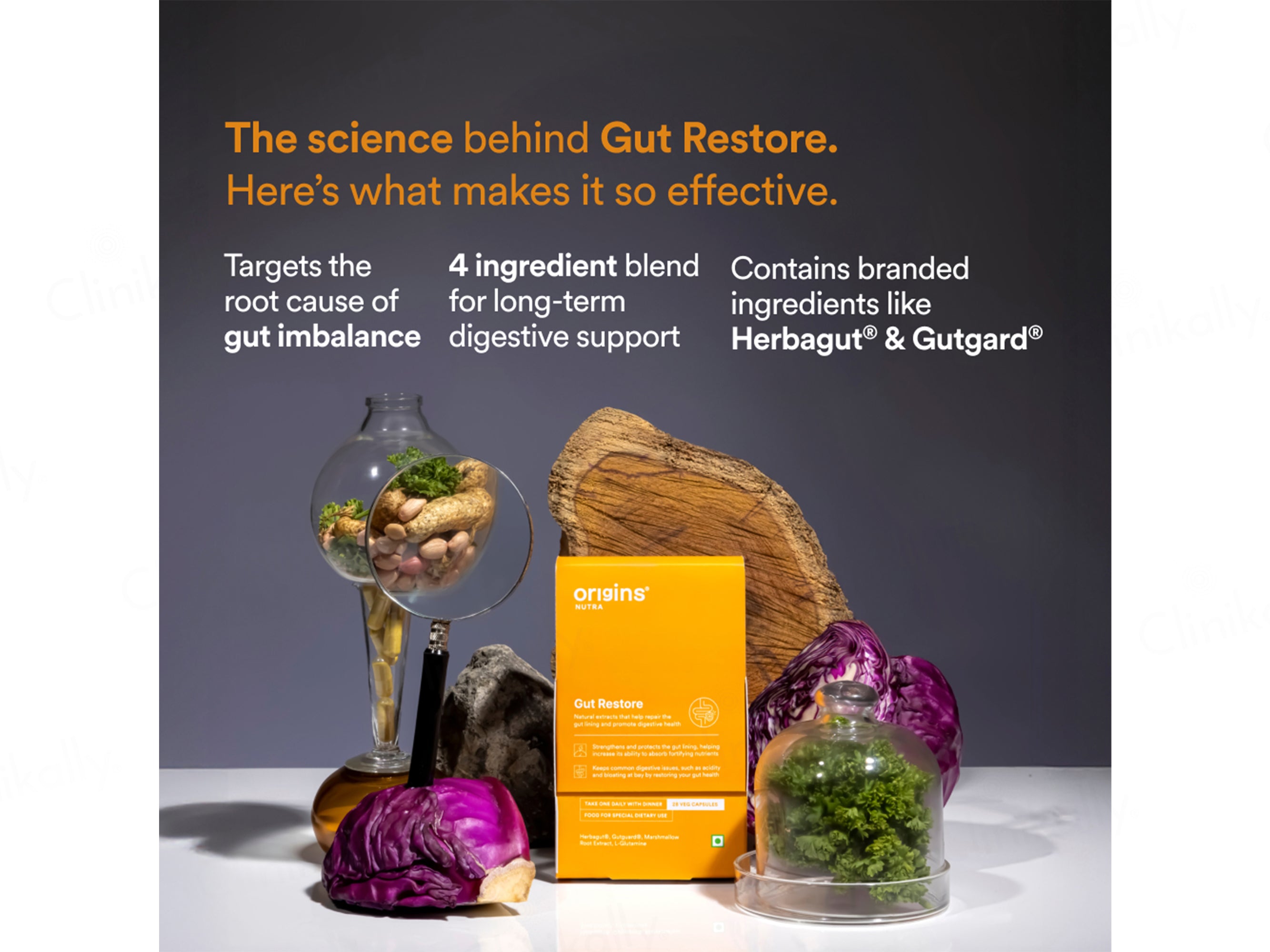 Origins Nutra Gut Restore Nutraceutical Veg Capsule
